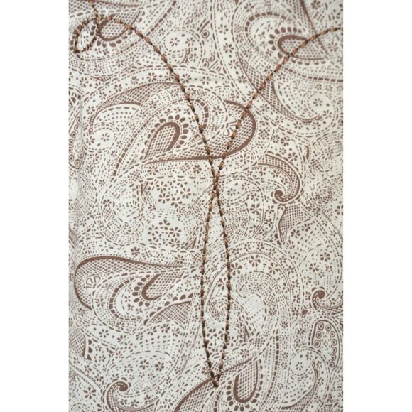 Wrangler Brown Paisley Print Concho Snap Front Embroidered Western Shirt Size XL - Picture 7 of 11